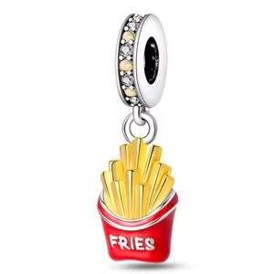 NWOT French Fries Dangle Charm Sterling Silver 925